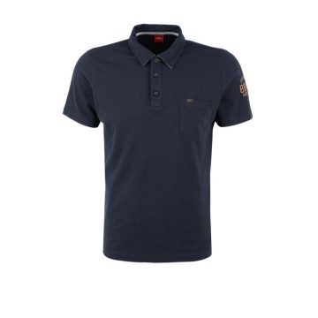 s.Oliver Férfi galléros Slim Fit póló- Blue