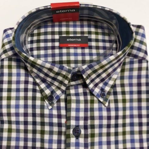 Eterna férfi ing- Modern Fit-Checkered