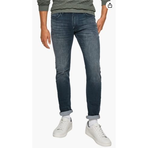 s.Oliver Knitted Denim Férfi farmernadrág - Blau