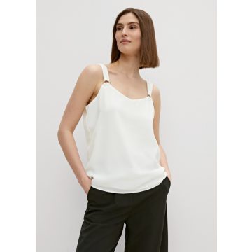 Comma női blúz-Top with a back neckline-White