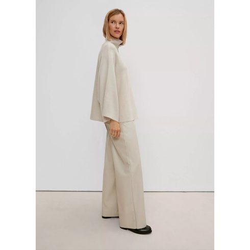 Comma női pulóver-Soft Jumper With Zip-Neck Collar-Ligh Beige