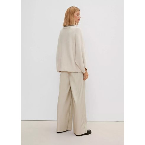 Comma női pulóver-Soft Jumper With Zip-Neck Collar-Ligh Beige