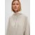 Comma női pulóver-Soft Jumper With Zip-Neck Collar-Ligh Beige