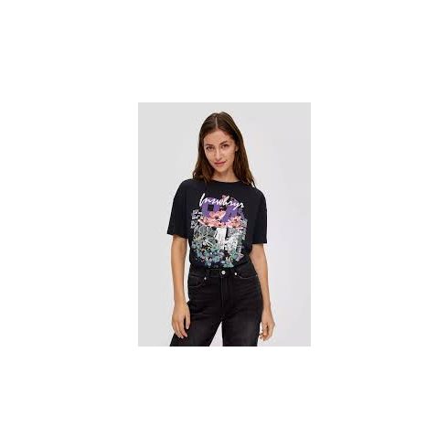 s.Oliver Q/S Női póló-Loose Fit-Black