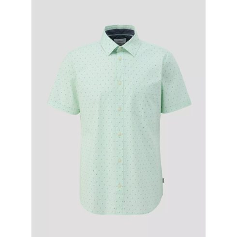 s Oliver Férfi ing-Slim fit- Stretch cotton short sleeve-Mint
