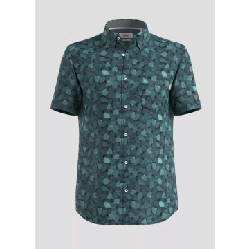   s.Oliver férfi  ing-Slim fit-Short sleeve shirt with a Kent collar-Petrol