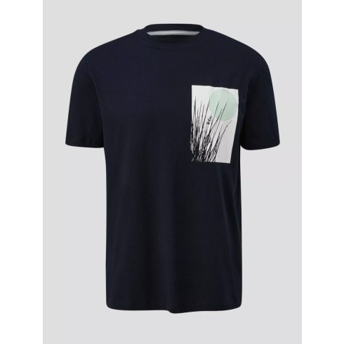 s Oliver férfi póló-T-shirt whith artwork-Navy