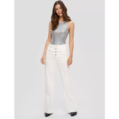 s Oliver női body-Body im Metallick-Look-Silver