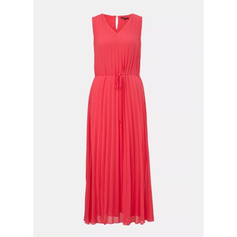 Comma női ruha-Midi Dress Whith Plisse Pleates-Coral Red