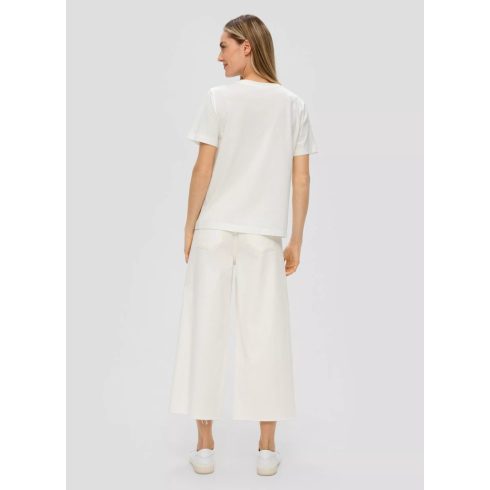 s.Oliver női póló-Printshirt mit Crew Neck-Ecru