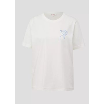 s.oliver női póló -white print cletail--Cream
