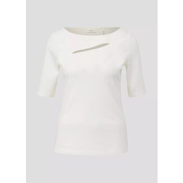 s.Oliver Black Label női blúz-T-shirt mit schlitz-Cream