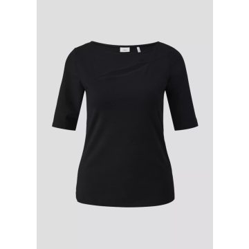 s.Oliver Black Label női blúz-T-shirt mit schlitz-Black