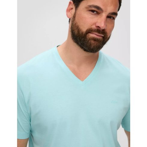 s .Oliver Big Size -Férfi póló-T-shirt mit Labelprint-Türkiz