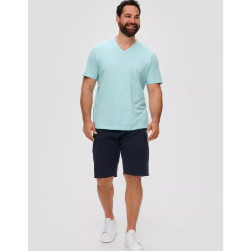 s .Oliver Big Size -Férfi póló-T-shirt mit Labelprint-Türkiz