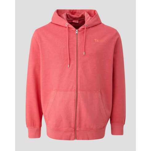 s.Oliver férfi pulóver-Garment-dyed sweatshirt whit a hood-Coral Red