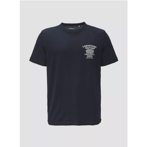 s.Oliver férfi póló-Cotton top with a front print-Navy