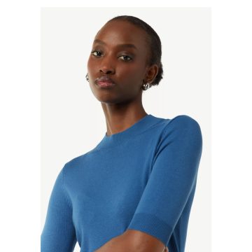   Comma női felső- Fine knit jumper  in a slim fit -Royal Blue