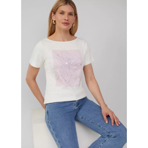 s.Oliver női póló-Ecru