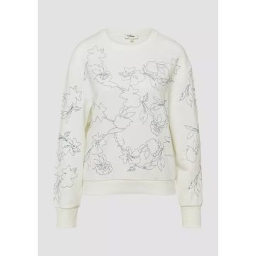 s.Oliver női hímzett pulóver-White