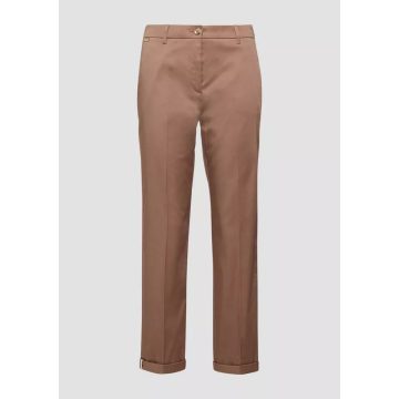s.Oliver Black Label pamutszatén chino női nadrág-Cognac