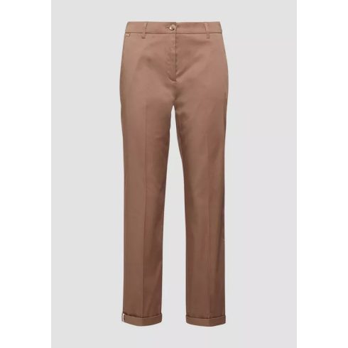 s.Oliver Black Label pamutszatén chino női nadrág-Cognac