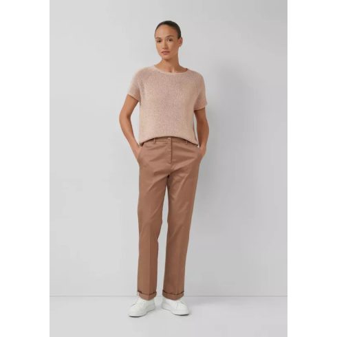 s.Oliver Black Label pamutszatén chino női nadrág-Cognac