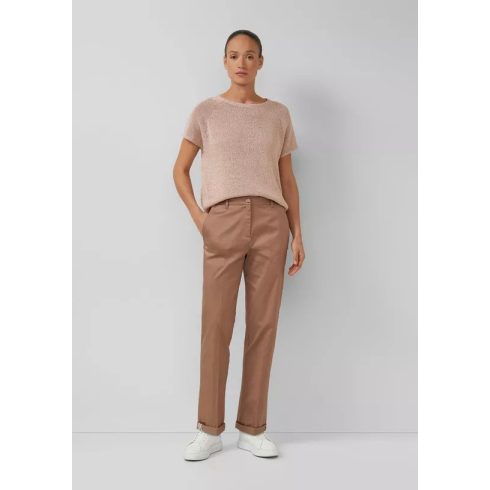 s.Oliver Black Label pamutszatén chino női nadrág-Cognac