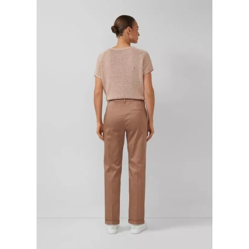 s.Oliver Black Label pamutszatén chino női nadrág-Cognac