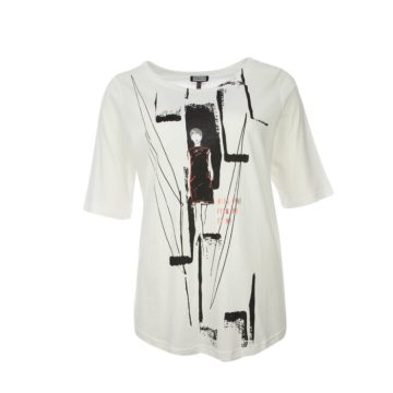 Kenny S.női póló-Shirt mit Frontdruck-Offwhite