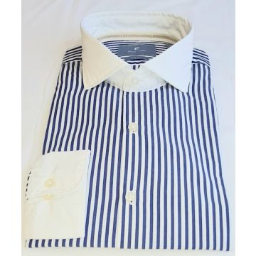 Pierre Cardin  Férfi ing-White/Blue-Slim Fit