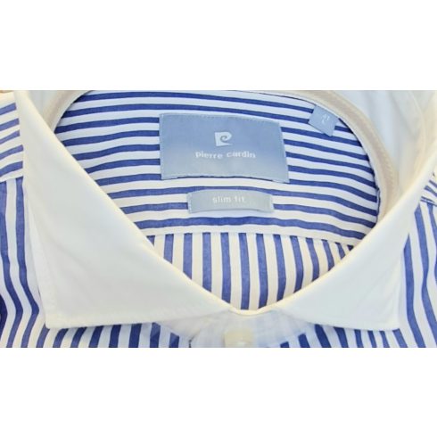 Pierre Cardin  Férfi ing-White/Blue-Slim Fit