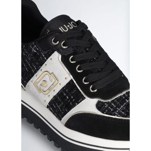 LIU•JO Női sneaker - Maxi Wonder71 - Suede/Tweed  - Black