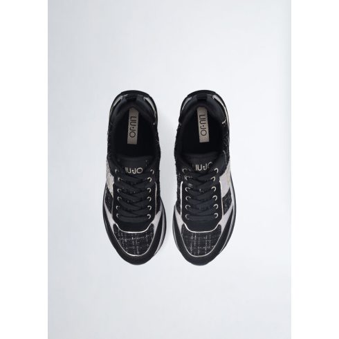 LIU•JO Női sneaker - Maxi Wonder71 - Suede/Tweed  - Black