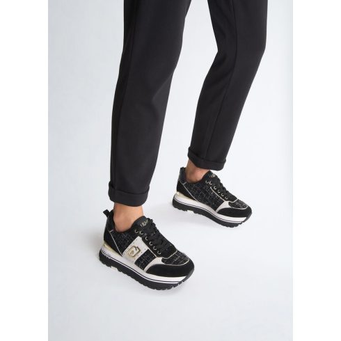 LIU•JO Női sneaker - Maxi Wonder71 - Suede/Tweed  - Black