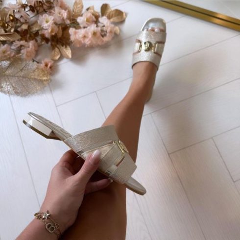 LIU•JO női papucs - Slipper GlitterPlatinum