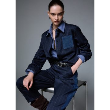 LIU•JO Női ing Camicia Gessata - Blue Pinstripe