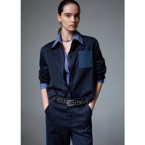 LIU•JO Női ing Camicia Gessata - Blue Pinstripe