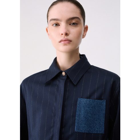 LIU•JO Női ing Camicia Gessata - Blue Pinstripe