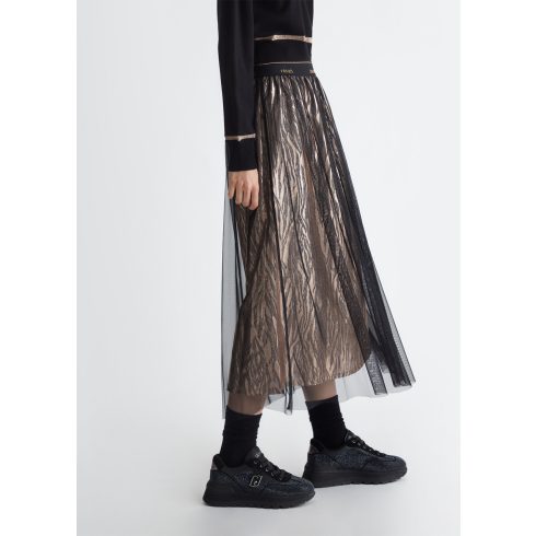 LIU•JO Női szoknya-Animal print-Nero/Rose gold